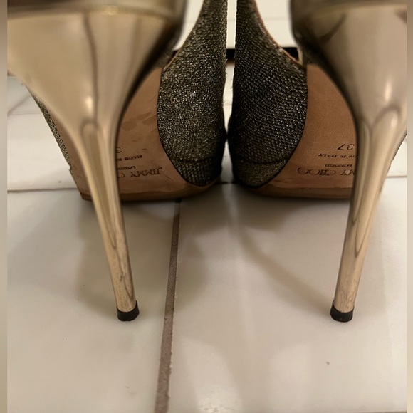 Jimmy choo Nova Peep-Toe Lamé Slingback - Picture 3 of 10